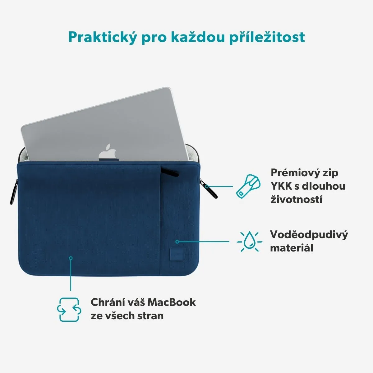 Epico CushionGuard Sleeve pouzdro MacBook Pro 14"/Air 13" tmavě modré